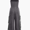 Solid Pocket Slip Jumpsuit>MICAS Best