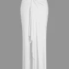 Solid Reversible Asymmetrical Tie-Up Maxi Dress>MICAS Online