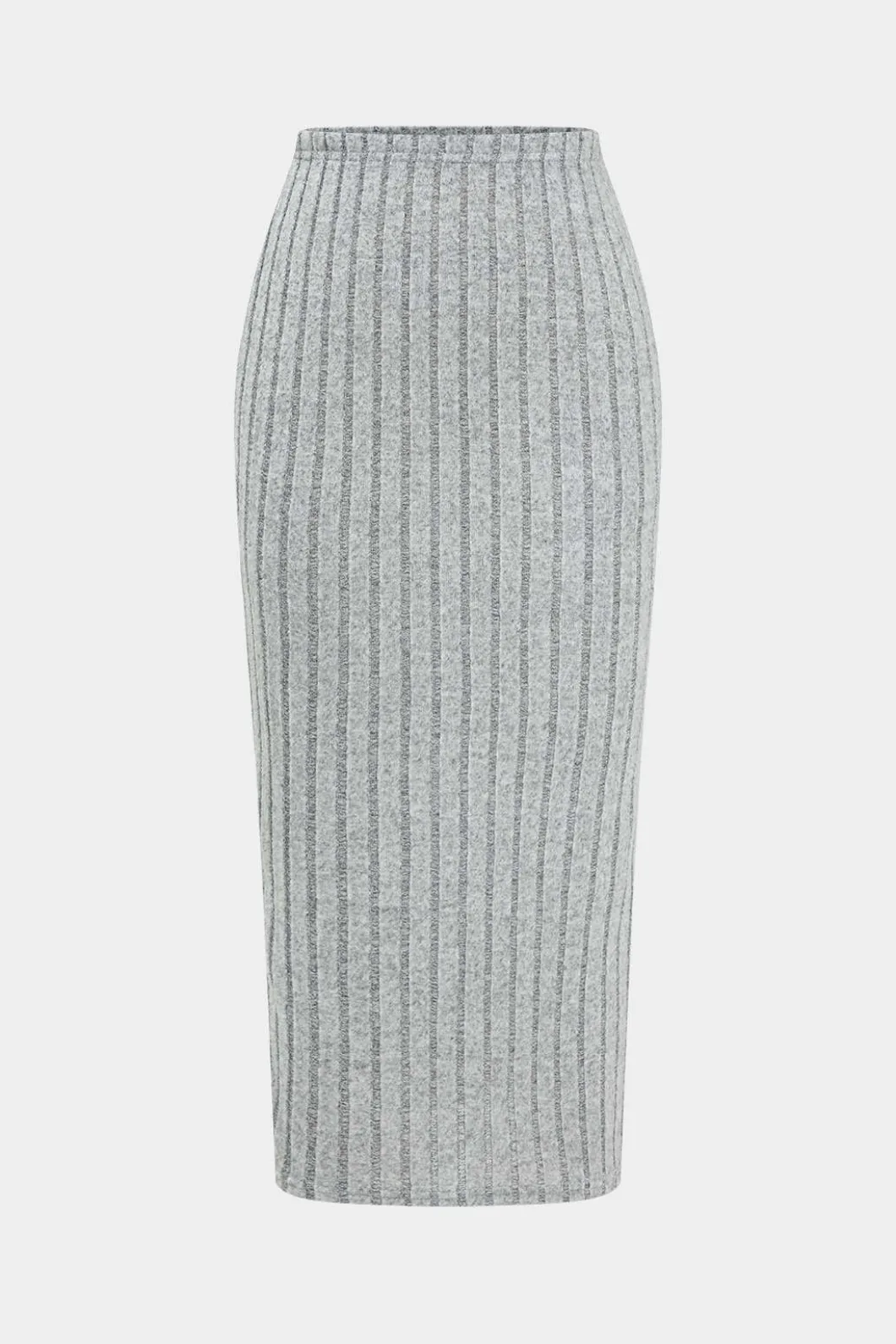 Solid Ribbed Long Sleeve Cut Out Top And Skirt Set>MICAS New