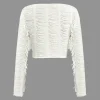 Solid Ripped Twist Knot Long-Sleeve Top>MICAS Online