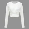 Solid Ruched Long Sleeve Top>MICAS Online
