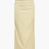 Solid Ruched V-neck Top And Skirt Set>MICAS Discount