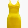 Solid Satin Slip Mini Dress>MICAS Outlet