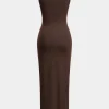 Solid Tie Sleeveless Maxi Dress>MICAS New