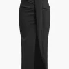 Solid Twist Knot Irregular Skirt>MICAS New