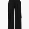 Solid Wide Leg Pocket Trousers>MICAS New