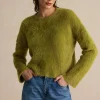 Solid Wool Blend Long Sleeve Sweater Top>MICAS Clearance