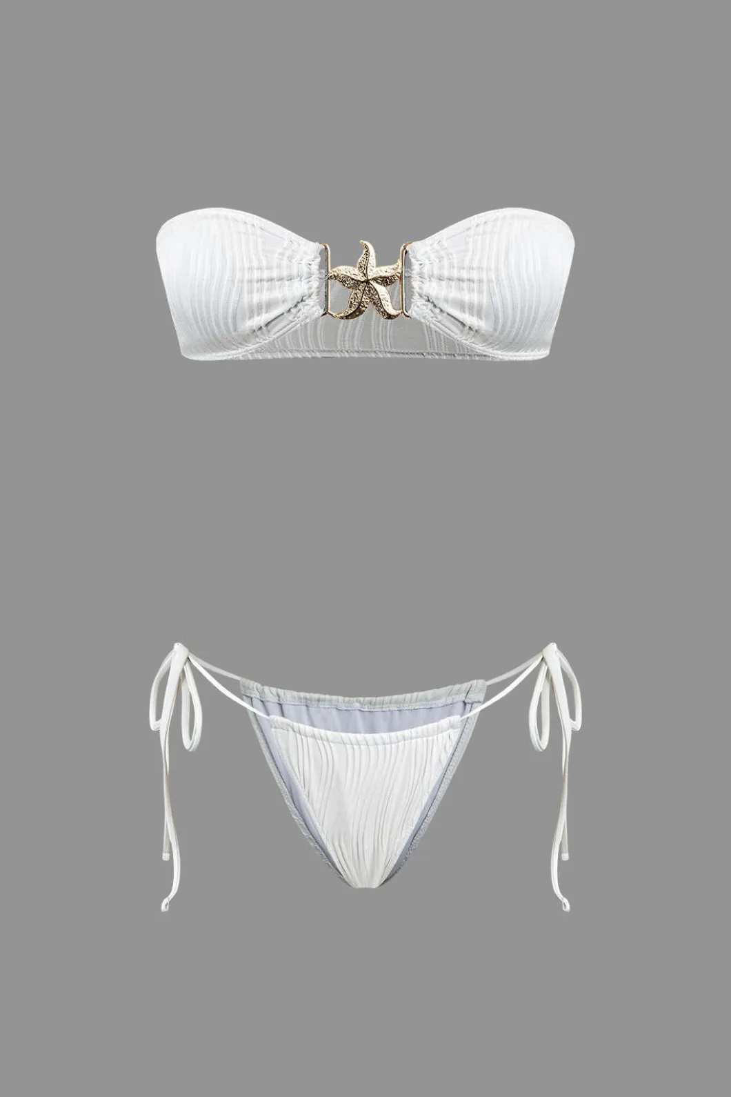 Starfish Decor Bandeau Tie Bikini Set>MICAS Fashion