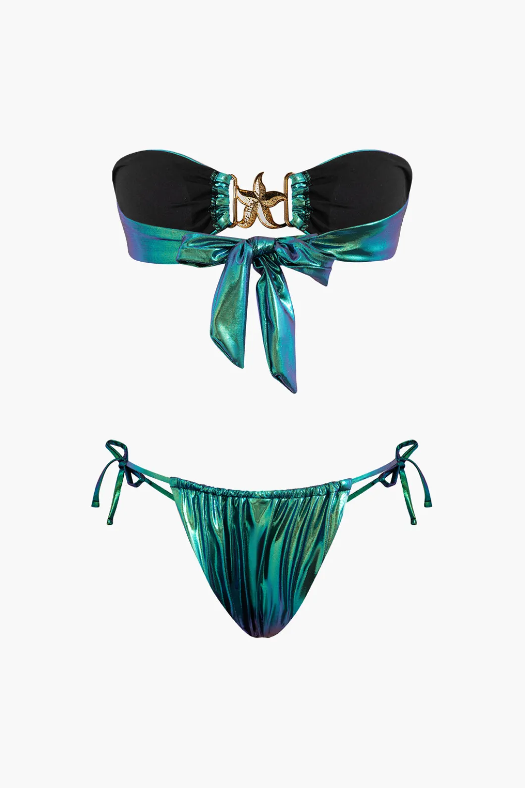 Starfish Decor Knot Ruched Bikini Set>MICAS New