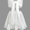 Strapless Bow Top and Ruffle Mini Skirt Set>MICAS New