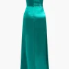 Strapless Sequin Slit Gown Maxi Dress>MICAS Outlet