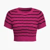 Stripe Crop Knit Top And Shorts Set>MICAS Hot