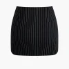 Stripe Print Tie Front Mini Skirt>MICAS Fashion
