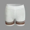 Striped Crochet Knit Cardigan and Shorts Set>MICAS Best