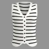 Striped Knit Sleeveless Vest And Shorts Set>MICAS New