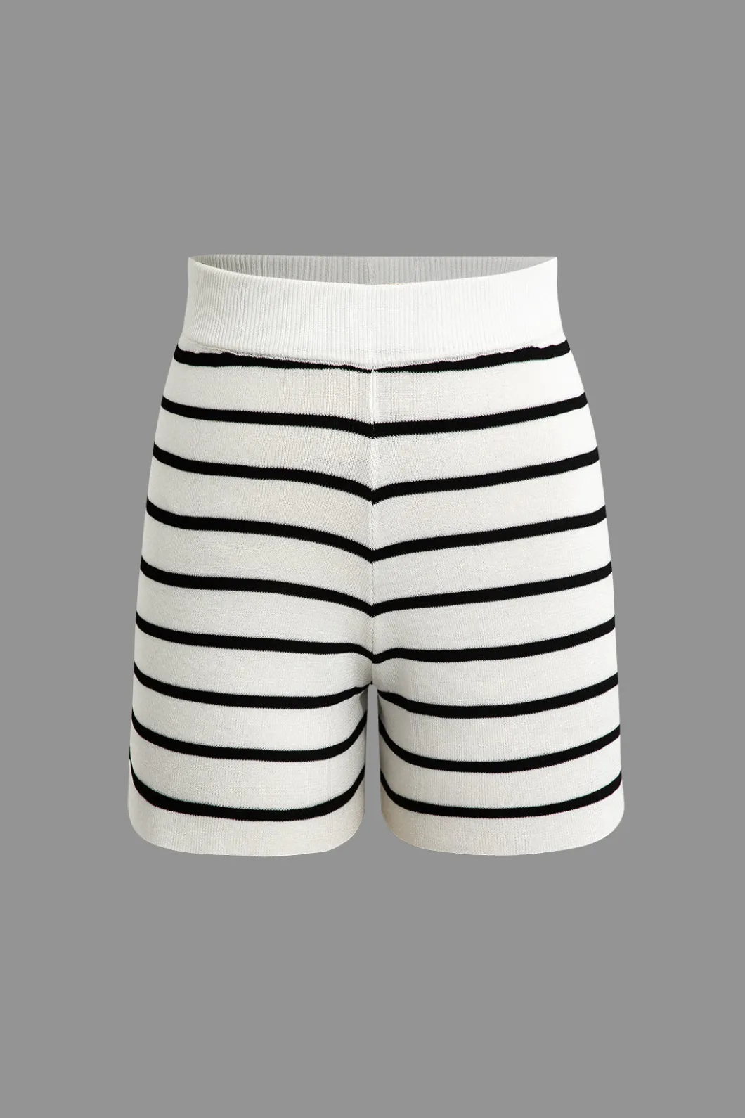 Striped Knit Sleeveless Vest And Shorts Set>MICAS New