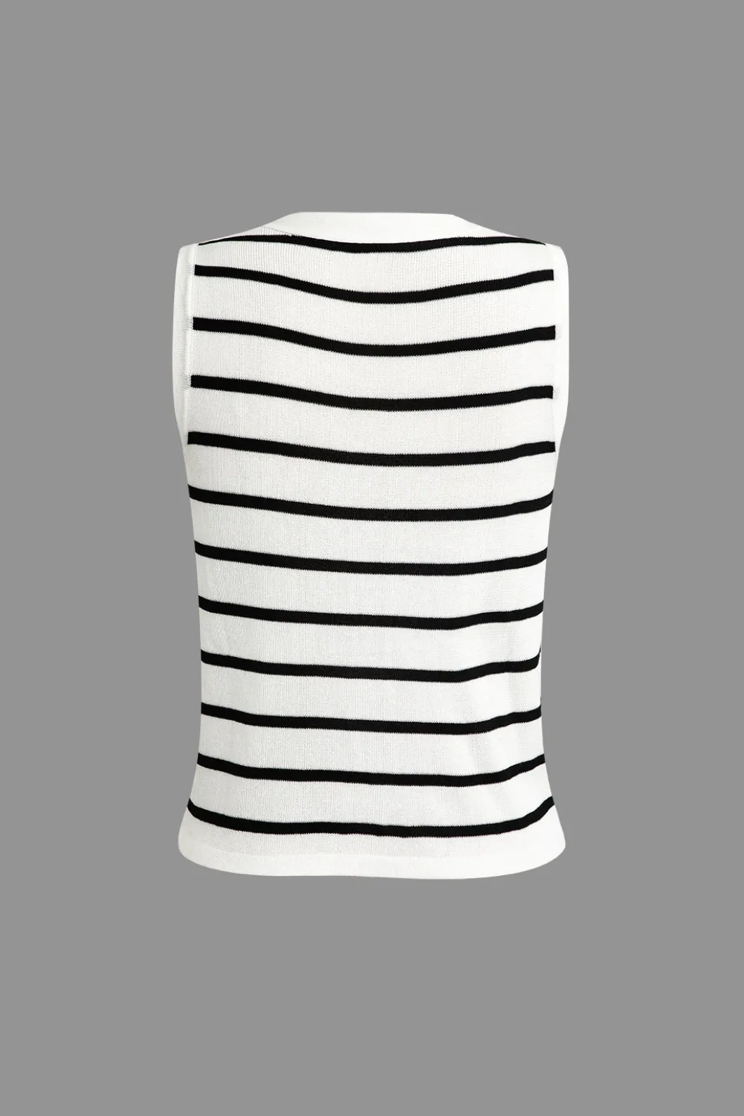 Striped Knit Sleeveless Vest And Shorts Set>MICAS New