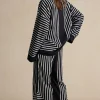 Stripes Print Shirt And Trousers Set>MICAS Clearance