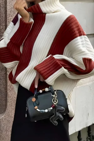 Stripes Turtleneck Sweater Long-Sleeve Top>MICAS Online