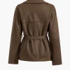 Suede Belted Button Jacket>MICAS Clearance