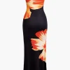 Sunny Floral Cascade Strapless Midi Dress>MICAS Sale
