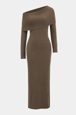 Sweater Asymmetrical Long Sleeve Dress>MICAS Online