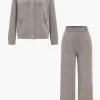 Sweater Button Pocket Round Neck Long-Sleeve Cardigan And Trousers Set>MICAS Sale