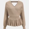 Sweater Knit Ruffle Top And Skirt Set>MICAS Hot