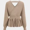 Sweater Knit Ruffle Top And Skirt Set>MICAS Hot