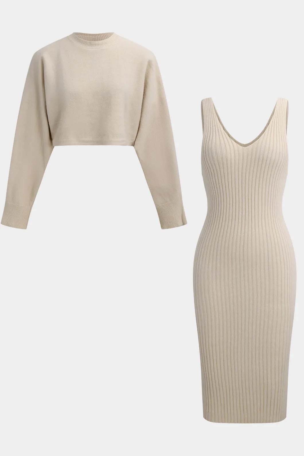 Sweater Long-Sleeve Top And Dress Set>MICAS Clearance