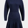 Sweater Round Neck Gigot Long Sleeve Dress>MICAS Hot