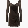 Sweetheart Neckline Mesh Cut Out Mini Dress>MICAS Discount