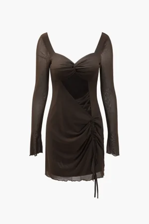 Sweetheart Neckline Mesh Cut Out Mini Dress>MICAS Discount