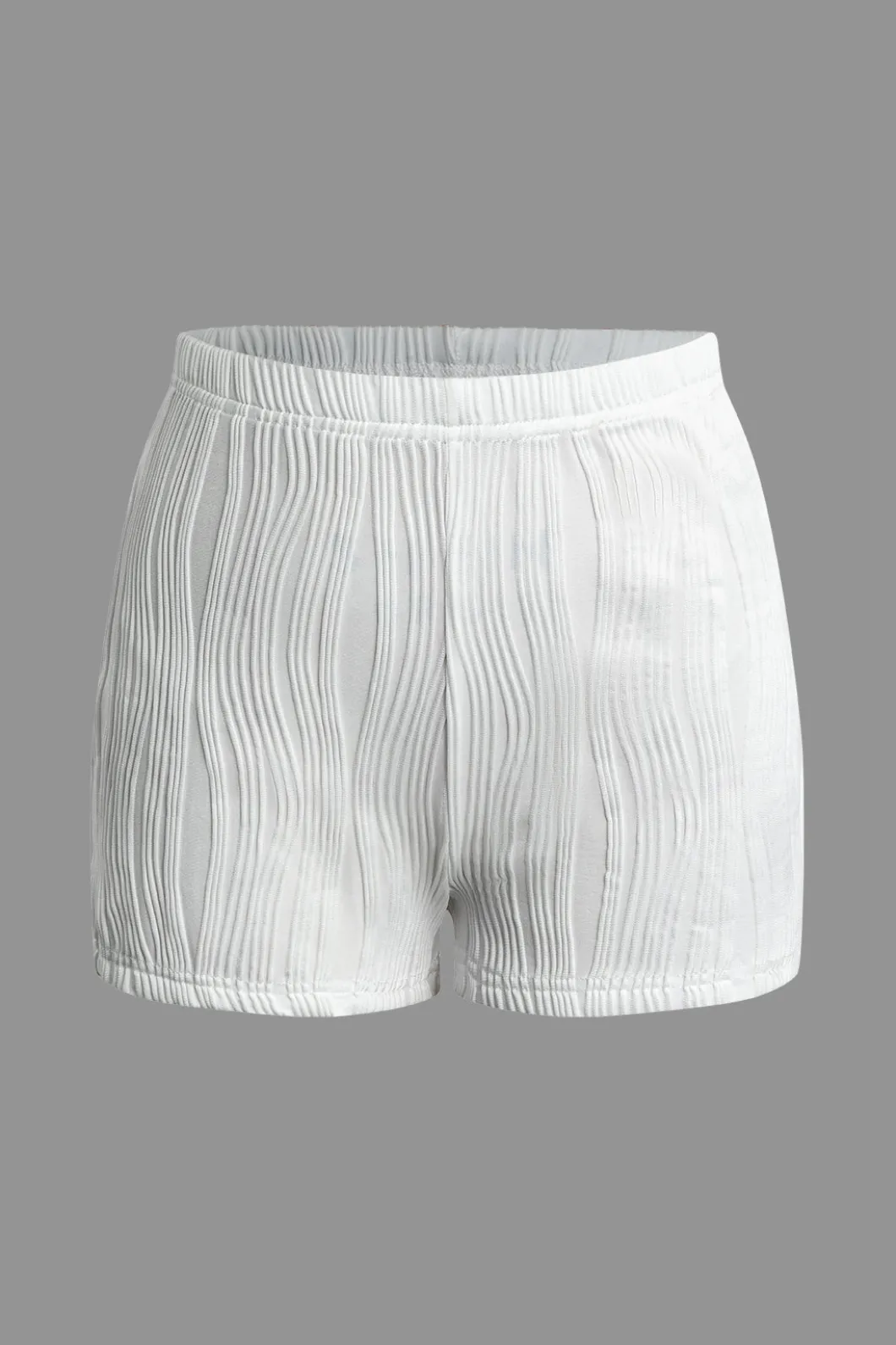 Textured Backless Halter V-Neck Shorts Set>MICAS Fashion