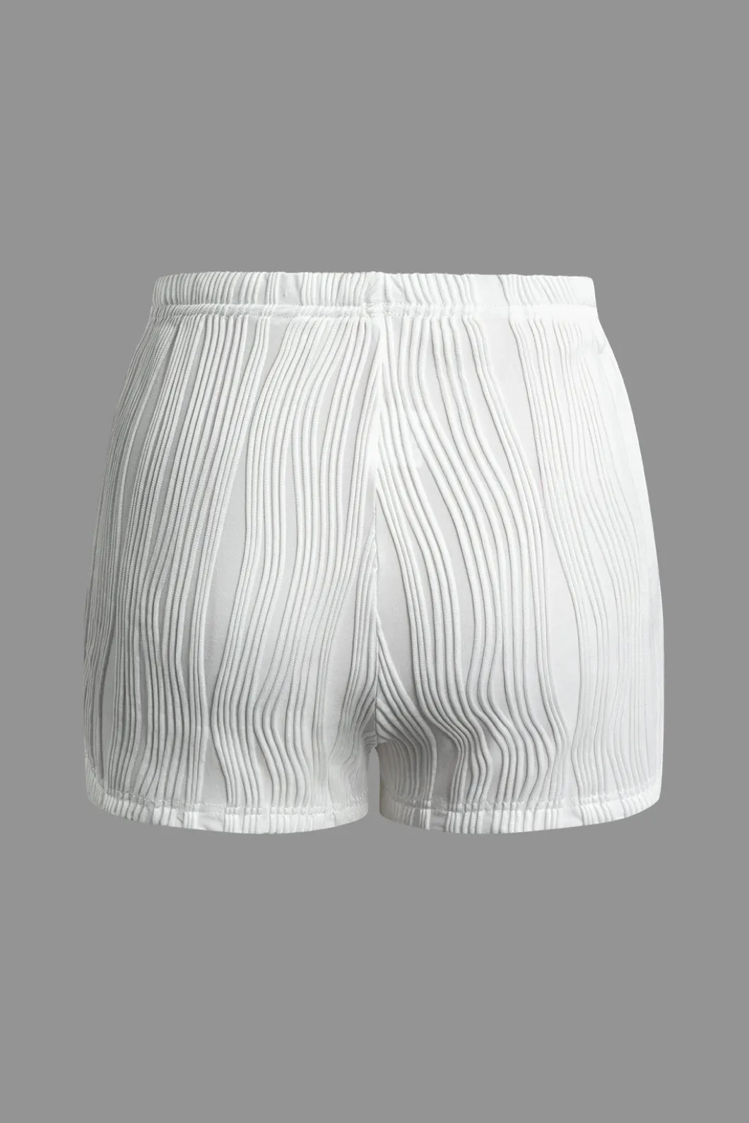 Textured Backless Halter V-Neck Shorts Set>MICAS Fashion