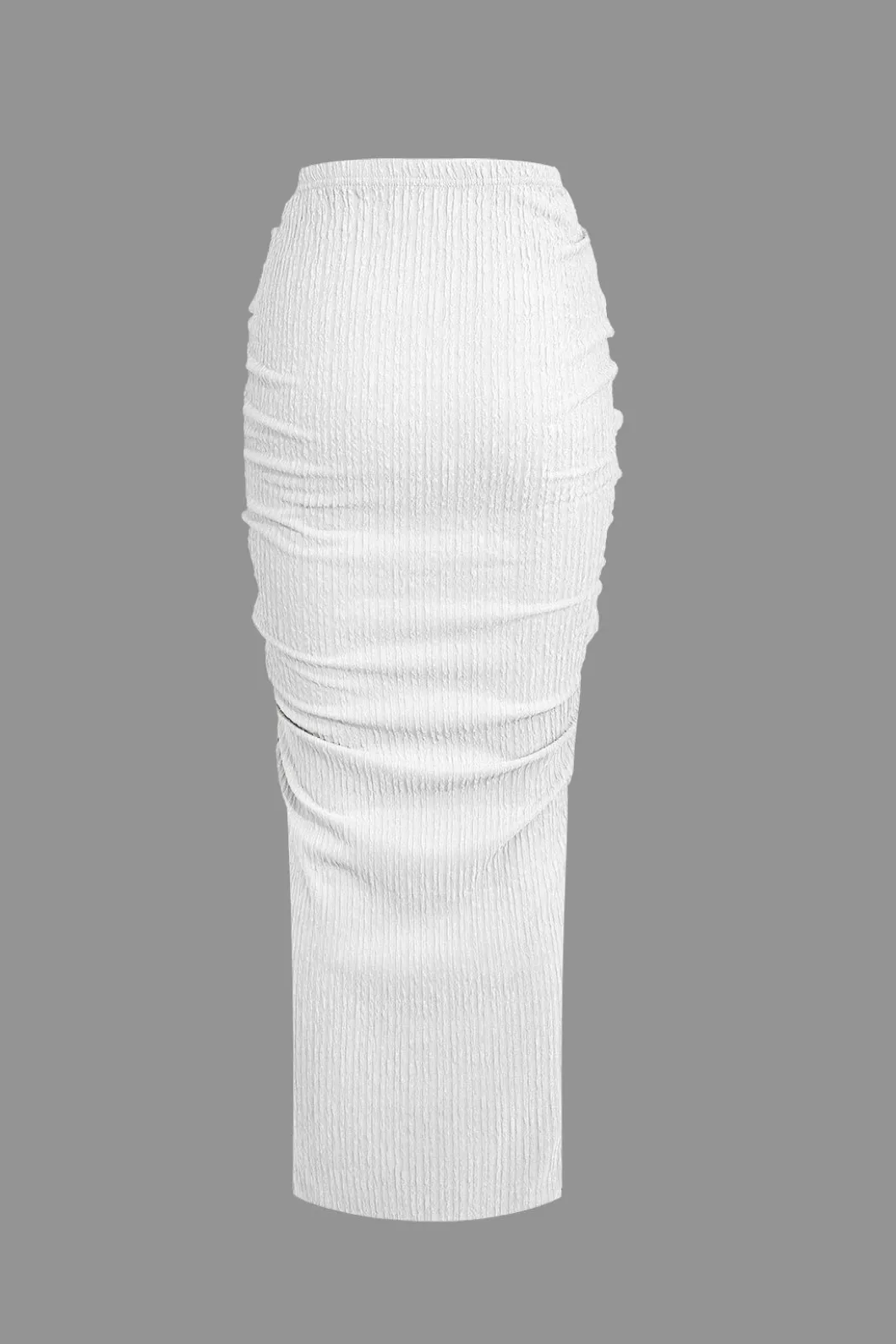 Textured Crop Top And Drawstring Ruched Skirt Set>MICAS Best