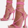 Tie Ankle High Heeled Sandals>MICAS Discount