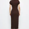 Tie Cut Out Ruched Midi Dress>MICAS Online