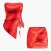 Tie Dye Asymmetrical Tube Top And Mini Skirt Set>MICAS Sale