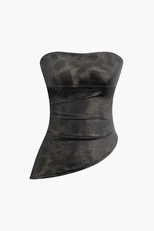 Tie Dye Asymmetric Strapless Top>MICAS Sale