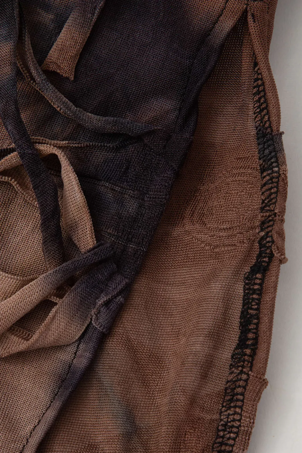 Tie Dye Distressed Mesh Slit Halter Maxi Dress>MICAS Hot