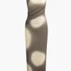 Tie Dye Mesh Slit Sleeveless Maxi Dress>MICAS Clearance