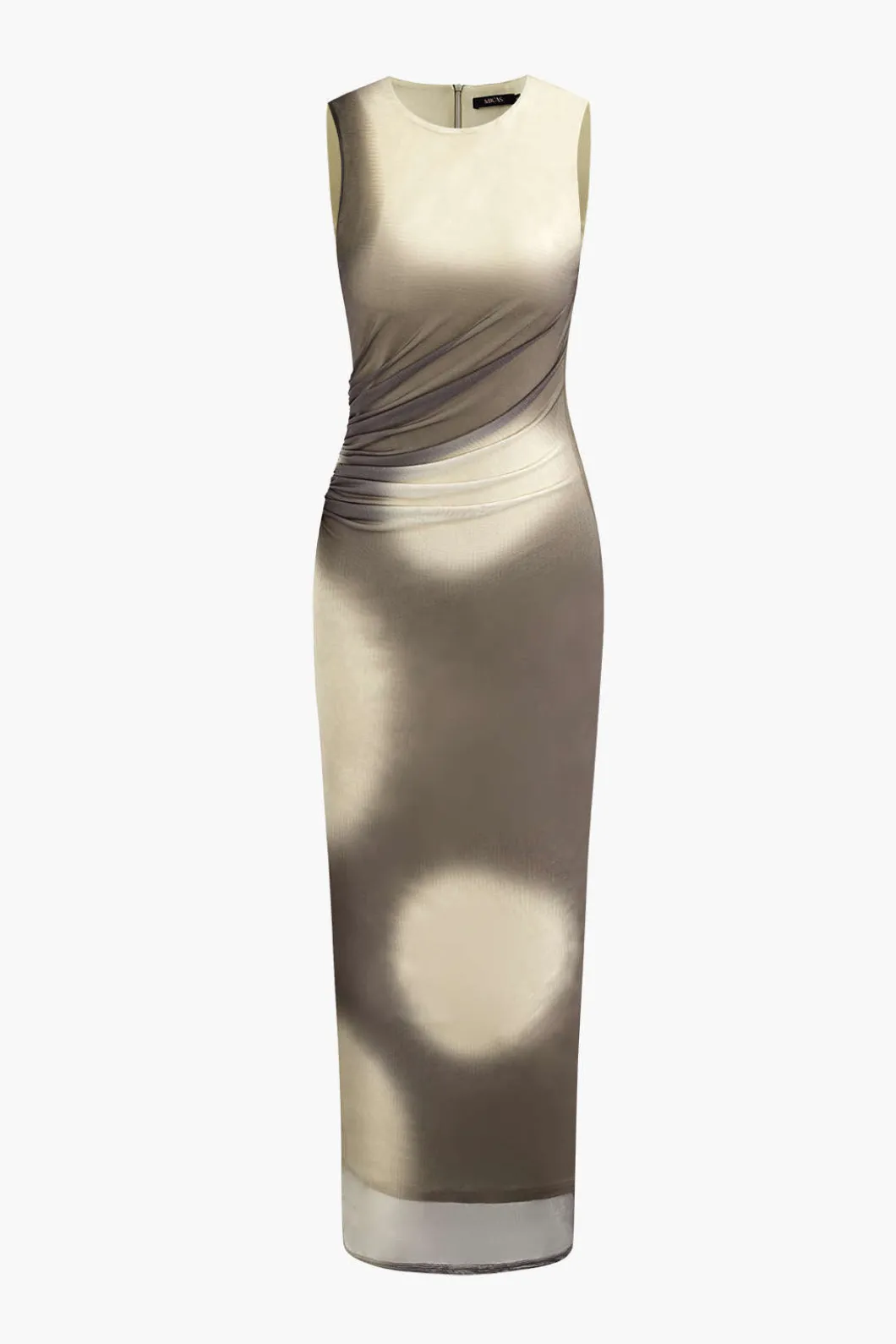 Tie Dye Mesh Slit Sleeveless Maxi Dress>MICAS Clearance
