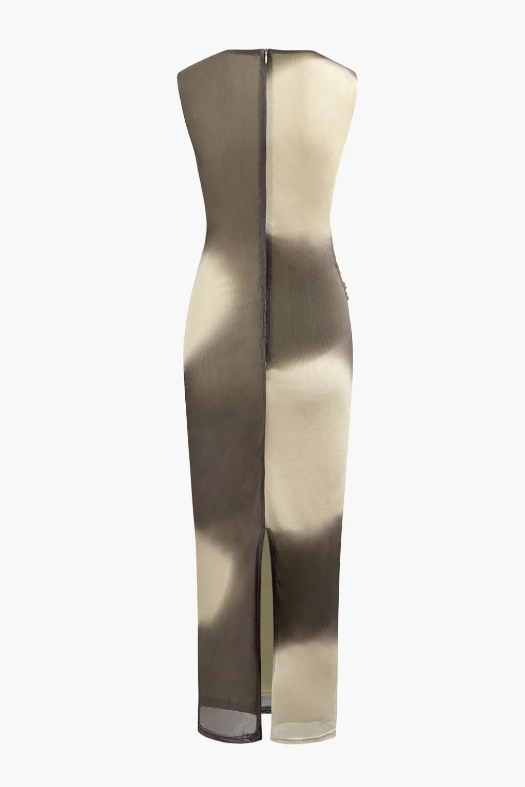 Tie Dye Mesh Slit Sleeveless Maxi Dress>MICAS Clearance