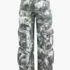 Tie Dye Multi Pocket Straight Leg Cargo Jeans>MICAS Discount