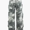 Tie Dye Multi Pocket Straight Leg Cargo Jeans>MICAS Discount