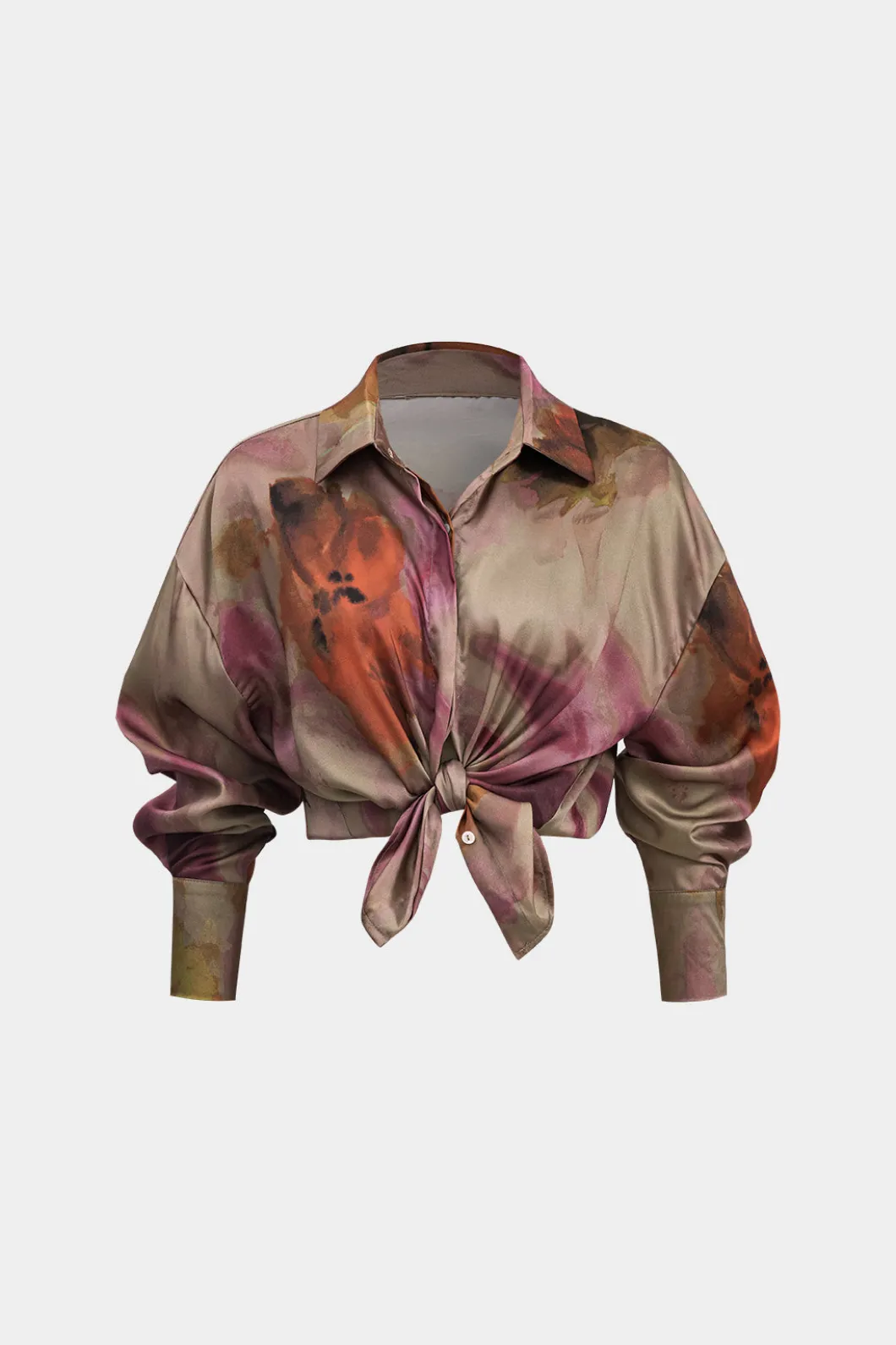 Tie Dye Print Long Sleeve Collar Shirt>MICAS New