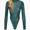 Tie Dye Print Long Sleeve Bodysuit>MICAS Sale