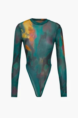 Tie Dye Print Long Sleeve Bodysuit>MICAS Sale