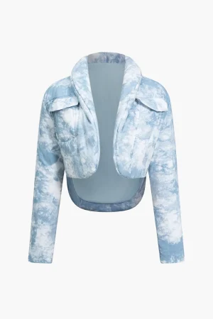 Tie Dye Print Padded Pocket Long-Sleeve Puffer>MICAS Discount